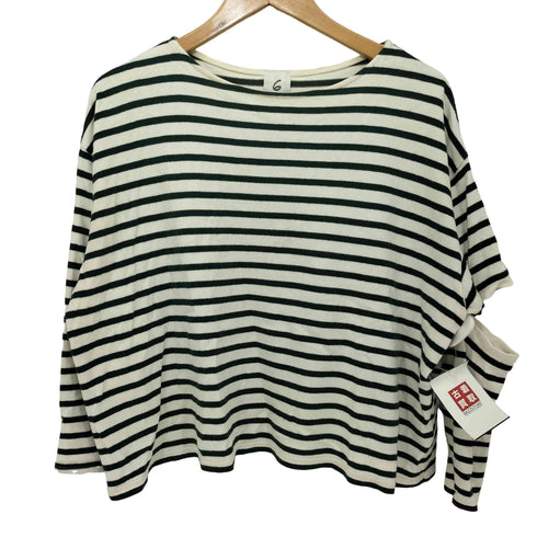 ロクビューティーアンドユースユナイテッドアローズ 6 BEAUTY & YOUTH UNITED ARROWS 18SS ボーダー柄 BORDER ASYMMETRY PULLOVER ボーダーアシンメトリー プルオーバー レディース JPN:36