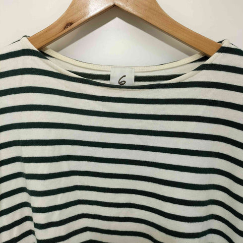 ロクビューティーアンドユースユナイテッドアローズ 6 BEAUTY & YOUTH UNITED ARROWS 18SS ボーダー柄 BORDER ASYMMETRY PULLOVER ボーダーアシンメトリー プルオーバー レディース JPN:36