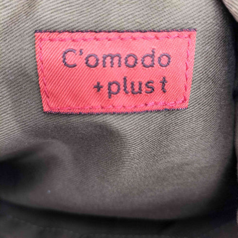 Comodo +plust レザーキャンバスコンビハンドバッグ レディース