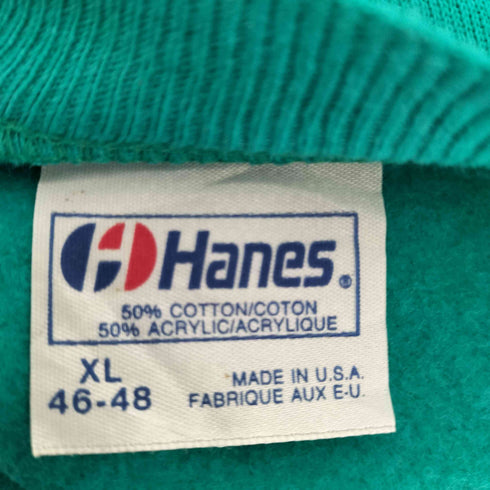 ヘインズ Hanes 80~90S メタリックプリントラグランスウェット メンズ XL