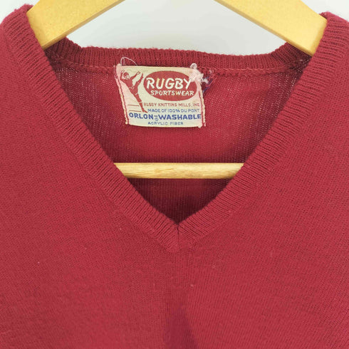 70S RUGBY SPORTSWEAR Vネック アクリル ニット レディース