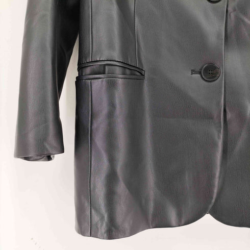ザラ ZARA FAUX LEATHER OVERSIZED BLAZER メンズ import:XS