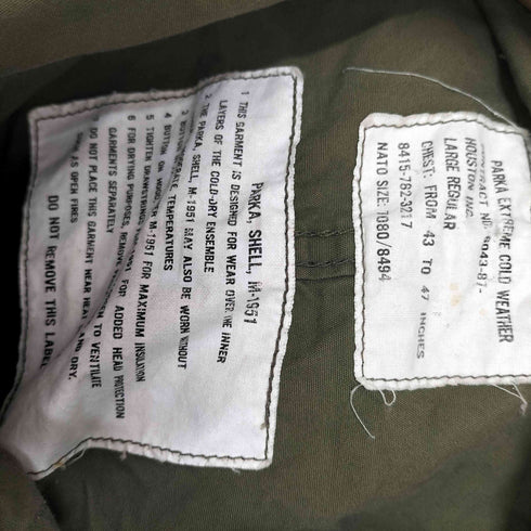 ヒューストン HOUSTON M-51 フィッシュテール モッズコート SCOVILL ジップ メンズ LARGE REGULAR[
