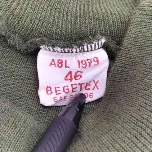 70s 79年会計 ABL BEGETEX ベルギー軍 ミリタリースウェット メンズ 46