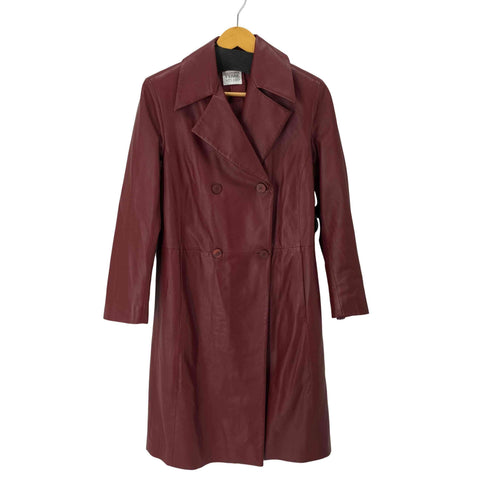 ジャンフランコフェレストゥーディオ GIANFRANCO FERRE STUDIO イタリア製 シープレザーダブルブレストチェスターコート レディース EUR:40