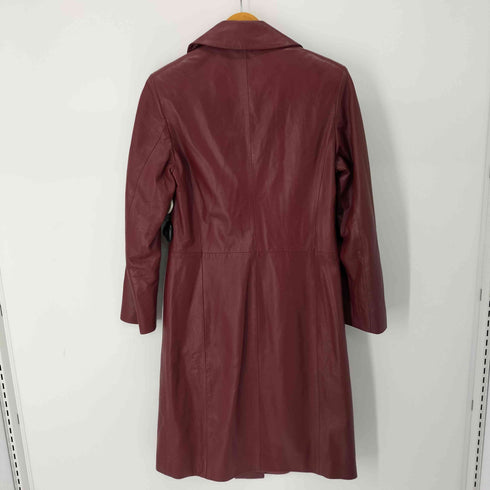 ジャンフランコフェレストゥーディオ GIANFRANCO FERRE STUDIO イタリア製 シープレザーダブルブレストチェスターコート レディース EUR:40