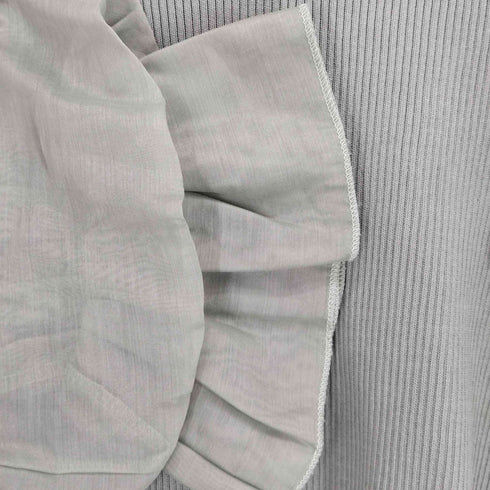 ザラ ZARA フリルトリム付きリブニットセーター レディース import:S