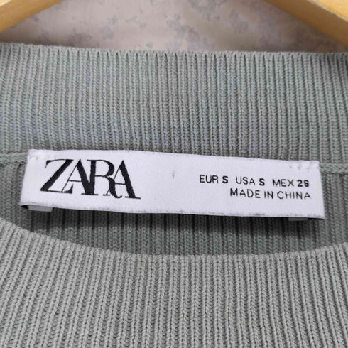 ザラ ZARA フリルトリム付きリブニットセーター レディース import:S