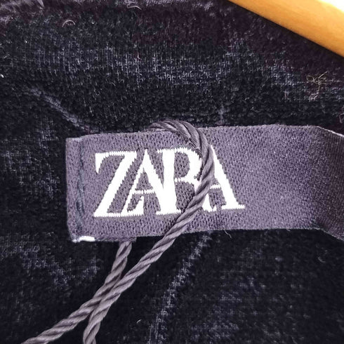 ザラ ZARA ベロア フリル シアー パフスリーブブラウス レディース import:S