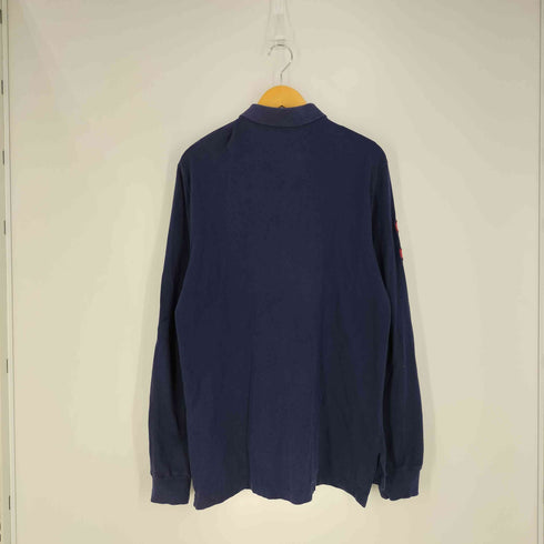 ポロラルフローレン POLO RALPH LAUREN CUSTOM FIT ポニー刺繍 アーム ナンバリングワッペン ロングスリーブ ポロシャツ メンズ import:L