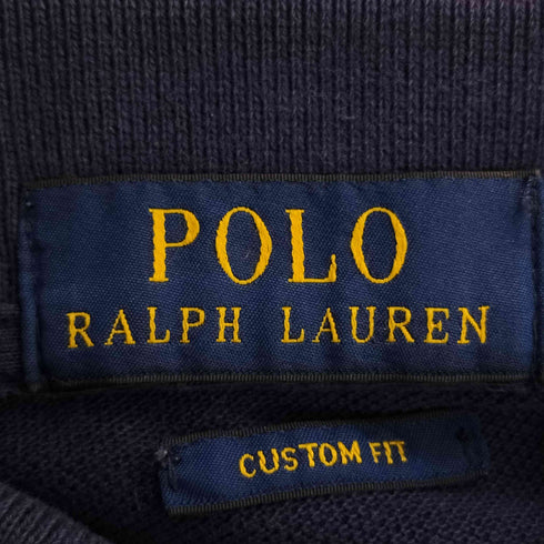 ポロラルフローレン POLO RALPH LAUREN CUSTOM FIT ポニー刺繍 アーム ナンバリングワッペン ロングスリーブ ポロシャツ メンズ import:L