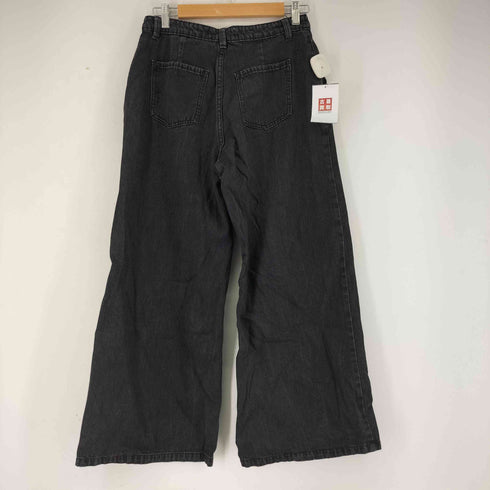 ザラ ZARA ワイドブラックデニムパンツ レディース EUR:38 38
