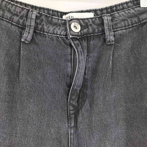 ザラ ZARA ワイドブラックデニムパンツ レディース EUR:38 38
