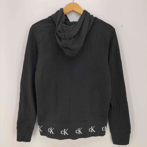 カルバンクラインジーンズ Calvin Klein Jeans 裾リブロゴ ジップアップパーカー 短丈 レディース import:S