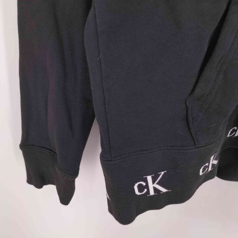 カルバンクラインジーンズ Calvin Klein Jeans 裾リブロゴ ジップアップパーカー 短丈 レディース import:S