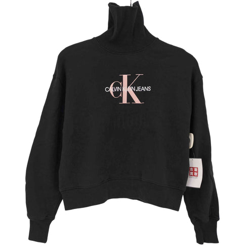カルバンクラインジーンズ Calvin Klein Jeans ミッド スケール モノグラム ロールネック スウェットシャツ レディース import:XS