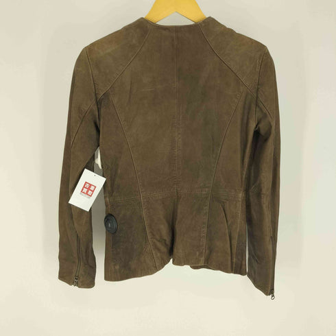 マックスアンドコー MAX & CO. LEATHER JACKET ラムレザー ジップアップ ジャケット レディース FR:36