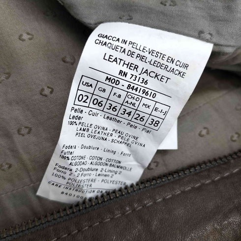 マックスアンドコー MAX & CO. LEATHER JACKET ラムレザー ジップアップ ジャケット レディース FR:36