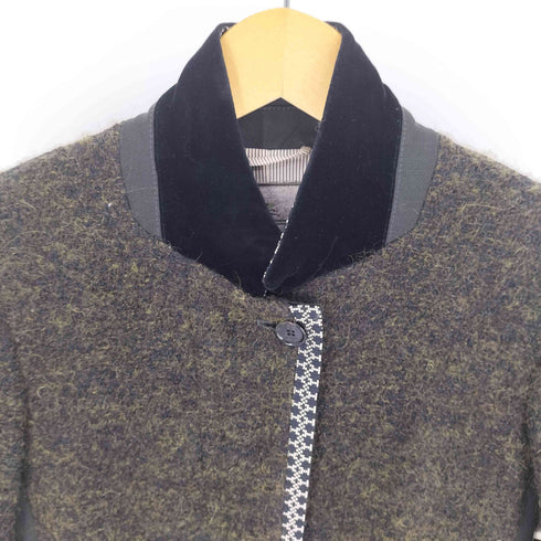 エトロ ETRO イタリア製 モヘヤ アルパカ 混 ミックスウール シャギー ジップアップ ジャケット レディース EUR:42