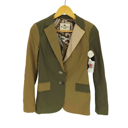 エトロ ETRO イタリア製 クレイジーパターン 2B テーラードジャケット レディース EUR:40