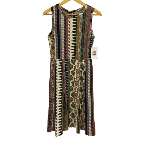 エトロ ETRO イタリア製 総柄 ノースリーブ ベルテッド ワンピース レディース EUR:42
