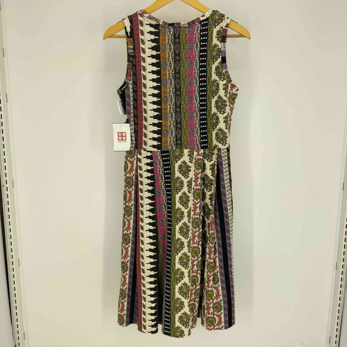 エトロ ETRO イタリア製 総柄 ノースリーブ ベルテッド ワンピース レディース EUR:42