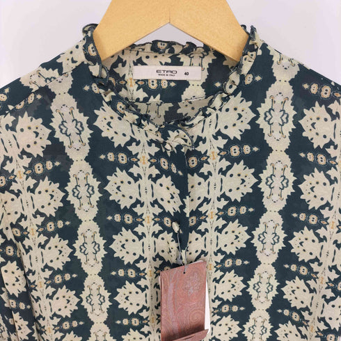 エトロ ETRO イタリア製 総柄 シルク シャツ ブラウス レディース EUR:40