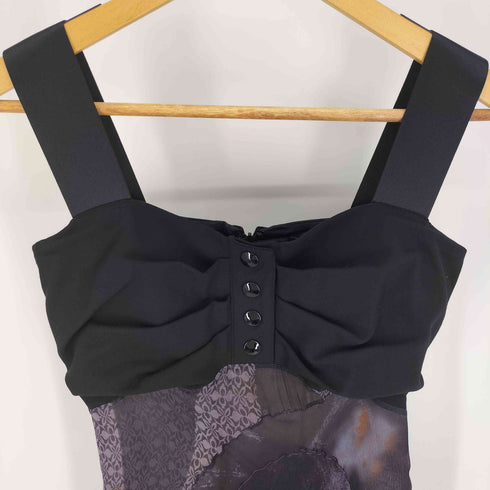 エトロ ETRO イタリア製 ウール ナイロン混 シルク シースルー ワンピース レディース EUR:42
