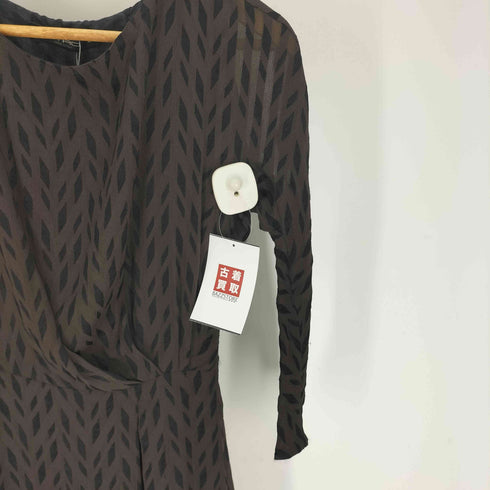 エトロ ETRO イタリア製 レーヨン シルク 総柄 刺繍 ギャザーワンピース レディース EUR:40