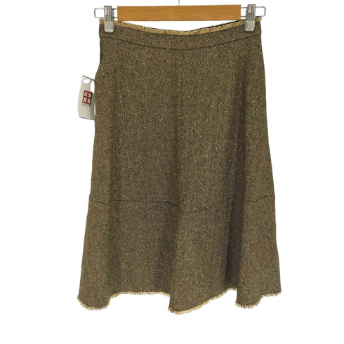 エトロ ETRO イタリア製 シルク混 ミックス ウール ツイード スカート レディース 40