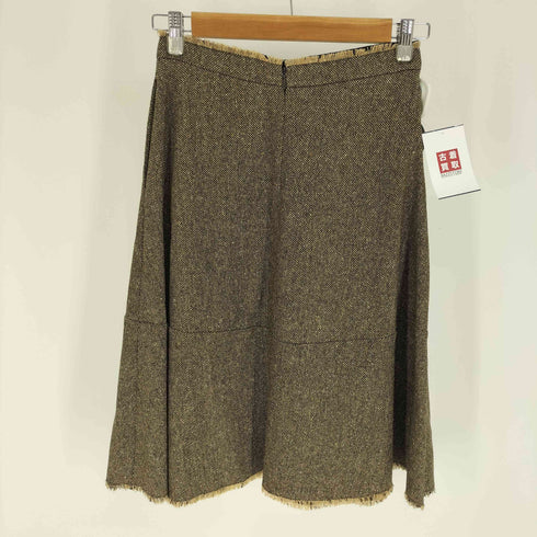 エトロ ETRO イタリア製 シルク混 ミックス ウール ツイード スカート レディース 40