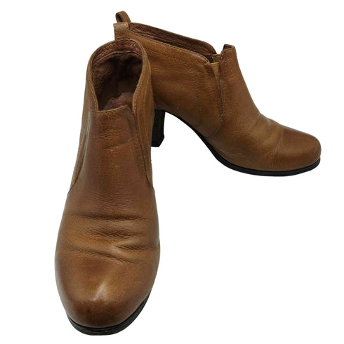 JOHNNY MOKE ウッドヒール レザー モック パンプス レディース EUR:39