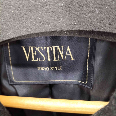VESTINA カシミヤ混ウールステンカラーコート レディース