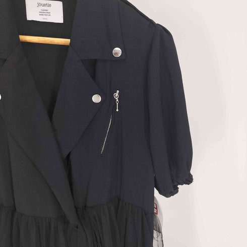 ジュエティ jouetie 20SS ハーフスリーブチュールライダースワンピース レディース JPN:M