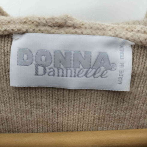 DONNA イタリア製 デザイン ライン ニット パーカー レディース