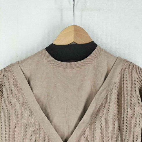 リリーブラウン Lily Brown 21AW 後リボンレイヤードニットトップス レディース ONE SIZE