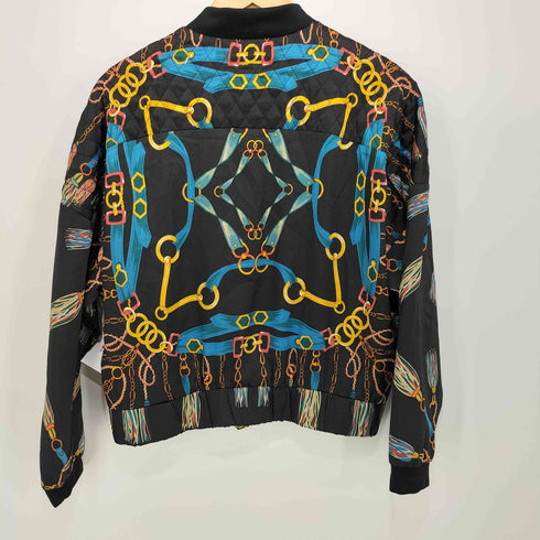ザラ ZARA 総柄 ジップアップジャケット ブルゾン レディース import:S