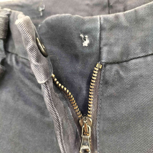 MADE IN ITALY ダブルベルト ローライズ ブーツカットチノパンツ LAMPO ナス紺 フェード レディース EUR:38