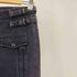 MADE IN ITALY ダブルベルト ローライズ ブーツカットチノパンツ LAMPO ナス紺 フェード レディース EUR:38
