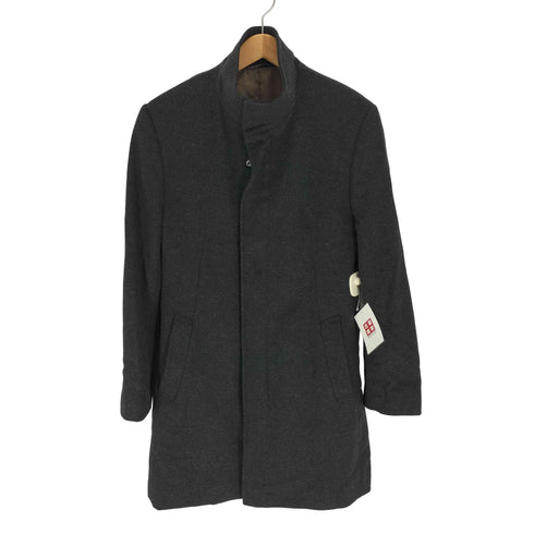 コムサメン COMME CA MEN カシミヤ 混 ウール ジップアップ 比翼 コート メンズ import:M