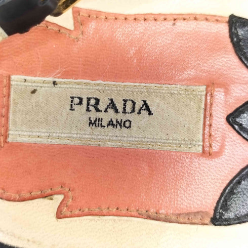 プラダ PRADA チューリップ モチーフ サンダル レディース 34 1/2