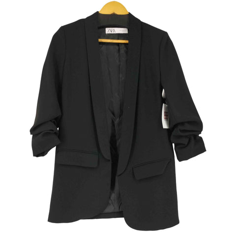 ザラ ZARA 袖ギャザーテーラードジャケット レディース XS