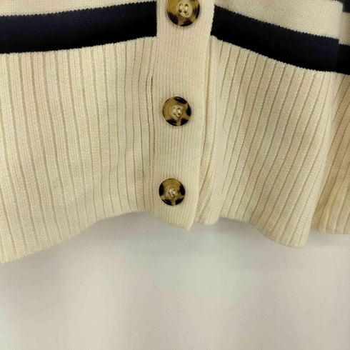 ザラ ZARA ボーダーコットンカーディガン レディース S