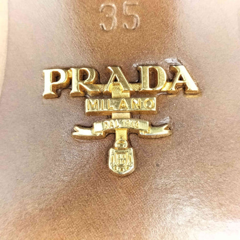 プラダ PRADA レザー ハイヒール アンクル ブーツ レディース 35