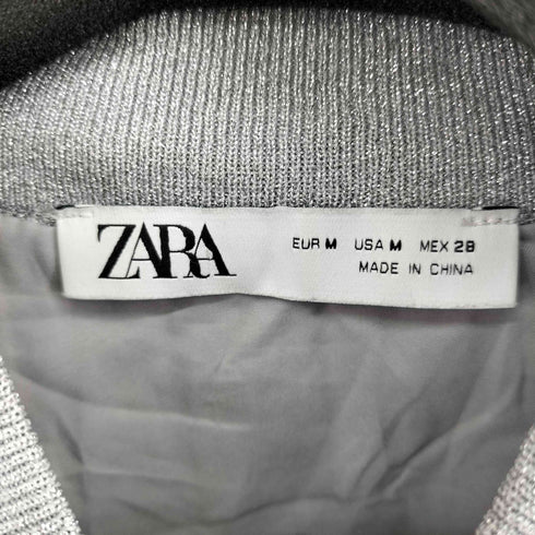 ザラ ZARA メタリックスレッド ニット ボンバージャケット レディース M