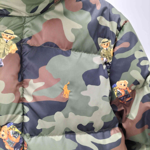 ポロラルフローレン POLO RALPH LAUREN スモールポニー刺繍フードドッキングダウンジャケット ポロベア ウッドランドカモ メンズ JPN:XL