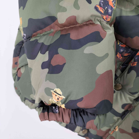 ポロラルフローレン POLO RALPH LAUREN スモールポニー刺繍フードドッキングダウンジャケット ポロベア ウッドランドカモ メンズ JPN:XL