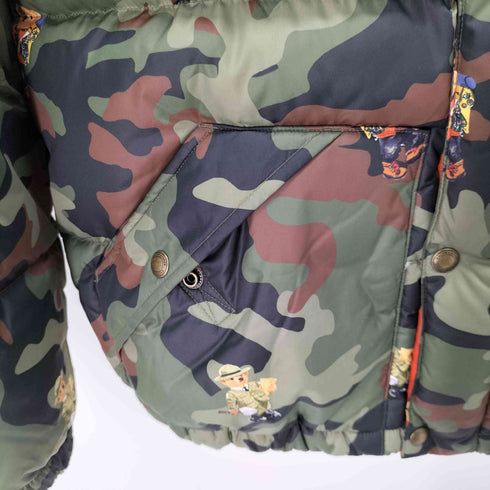 ポロラルフローレン POLO RALPH LAUREN スモールポニー刺繍フードドッキングダウンジャケット ポロベア ウッドランドカモ メンズ JPN:XL