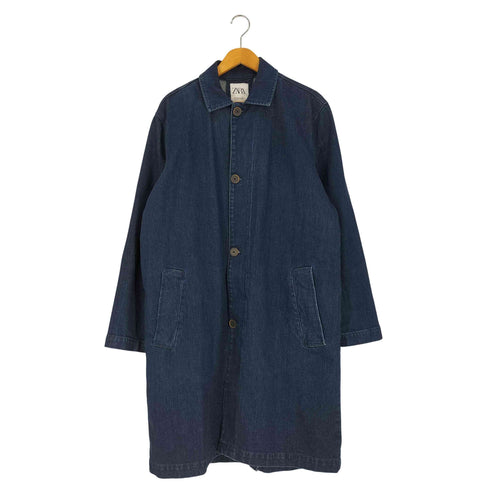 ザラ ZARA デニム ステンカラーコート メンズ import:M