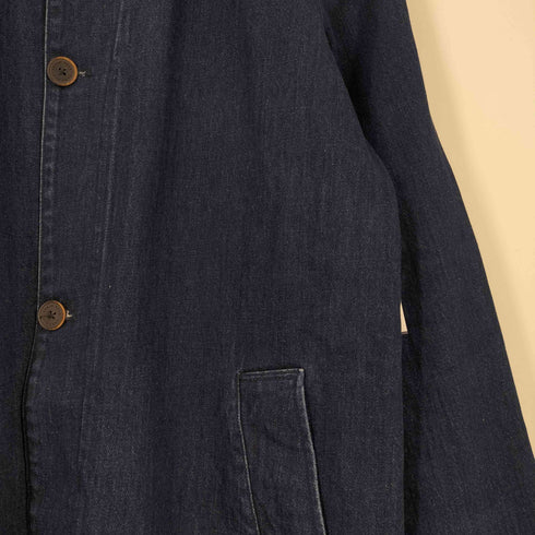 ザラ ZARA デニム ステンカラーコート メンズ import:M